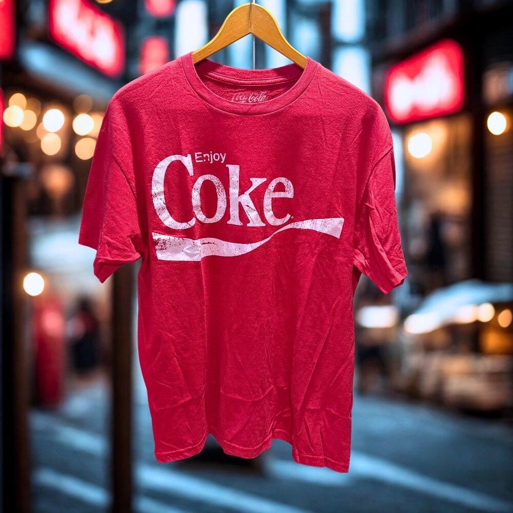 VINTAGE COKE 🏷️ T-Shirt - Red | Short Sleeve | L
